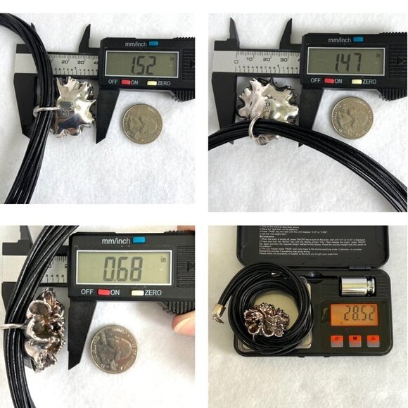 VTG Bat-Ami Sterling Silver 3 Dimensional Electroform Flower Pendant Necklace - Picture 10 of 16